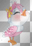 oiseau rose scintillant -c