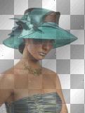 femme bleu turquoise transparent -c