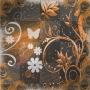 Deco_Flowers_Glitter BG~Orange