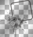 black'n'white frame with circles and flowers