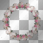 cadre rond rose blanc vintage -c