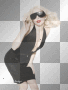Lady Gaga with sunglasses in black dress for Cosmopolitan magazine