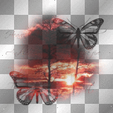 AJESIEN AUTUMN FALL TRANSPARENT BUTTERFLY TEXT RED TREE
