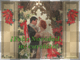 EL SALUDO CARIÑOSO DE UNA PAREJA ENAMORADA EN NAVIDAD/SOFIA