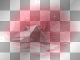 Xmas House With Star~Red