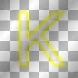 Letter: K yellow neon bg by uky96