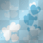 Blue ans White Falling Hearts Background Blue ans White Falling Hearts Background