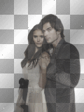 Elena / Katherine (Nina Dobrev) and Damon (Ian Somerhalder) from The Vampire Diaries transparent [nermai]