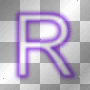 Letter: R purple neon bg by uky96