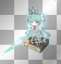 MikU HatsunE (IO!X3) chibi [ligth blue shadow]  By sary1998sary