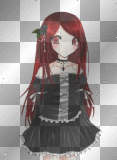 cute gothic lolita anime black pink [by jamaene]