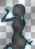 hot gothic lolita anime shadow and neon frame in blue and black[ by jamaene]
