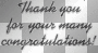 Thank you for your many congratulations - by Nina