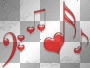 notes music hearts red