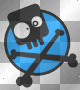 EMO CIRCLE SKULL ANIMATED BLUE