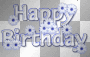 HAPPY BIRTHDAY FLOWER BLUE