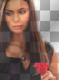 Elena Gilbert whit red rose