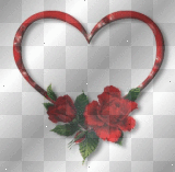 ➸♥ (Bj) red heart with red roses/ coeur rouge avec roses rouges