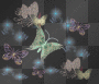 ➸♥ (Bj) Animated black background stars & butterfly starry rainbow glitter / papillon étoiles arc-en-ciel multicolore