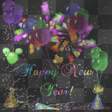 ➸♥ (Bj) Animated background HAPPY NEW YEAR!! / JOYEUSE BONNE ANNEE ! ballons