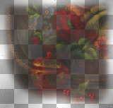 plate asian gold flowers leaf red green