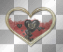 gold, red, black, heart, deco
