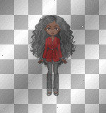 girl in black and red