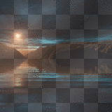 water night blue brown black animated sky sun clouds landscape background