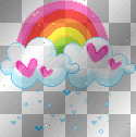 (bj) rainbow heart clouds "rain of love" baby deco backgroung ^^