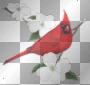 BIRD DECO SPRING FLOWER RED