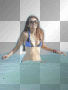nina dobrev in ocean water summer blue