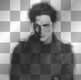 edward cullen black white red eyes ©dK