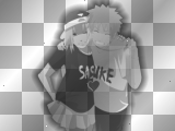 Naruto and Sakura - We love you Sasuke black frame (by vampirgirlie96)