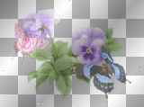 deco fleurs papillon transparent printemps -c