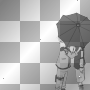 Sasuke and Naruto - Under the umbrella black white grey (by vampirgirlie96)