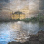 Fantasy castle lake water animated landscape background