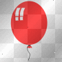 Red Balloon On White Background_