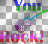 you rock ! flash rainbow colors, guitar glitter-jb