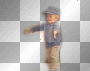child in blue brown