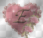 Heart and Roses Letter E
