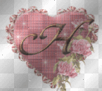 heart and roses letter h