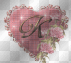 heart and roses letter k
