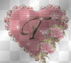 heart and roses letter t