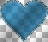 BLUE LOVE GLITTER DECO HEART