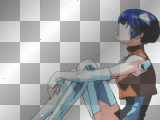 blue hair anime girl