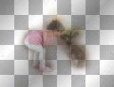 child kiss rabbit