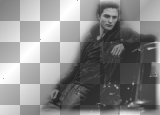edward cullen in car black white