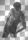 transparent gray background sexy man shortless ²u