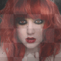 Gothic emo girl red background animated