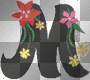 ALPHABET LETTRE FLEURS NOIR M